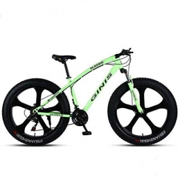 Tbagem-Yjr Fat Tyre Mountain Bike Tbagem-Yjr Dual Suspension Bike - Riding Damping Mountain Bike Mens MTB Off-road City Bicycle 26 Inch (Color : Green, Size : 30 speed)