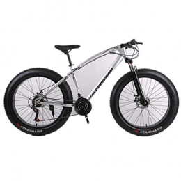 Tbagem-Yjr Fat Tyre Mountain Bike Tbagem-Yjr Dual Suspension Mountain Bike 26 Inch Commuter City Off-road Bicycle Double Disc Brake (Color : Silver, Size : 27 speed)