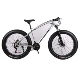 Tbagem-Yjr Fat Tyre Mountain Bike Tbagem-Yjr Snow Mountain Bike, 26 Inch Wheel Off-road Bicycle Double Disc Brake Wide Tire (Color : Silver, Size : 21 speed)