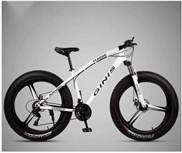 TongN Bike TongN Bikes 26 Inch Mountain Bicycle, High-carbon Steel Frame Fat Tire Mountain Trail Bike, Men's Womens Hardtail Mountain Bike with Dual Disc Brake (Color : White, Size : 27 Speed 3 Spoke)
