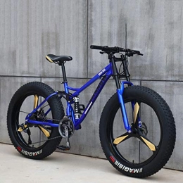 TXX Fat Tyre Mountain Bike TXX 4.0 21 / 24 / 27 26 Inches Fat Bicycle Speed, Off-Road Racing Snow Bike, The Damper Shift Fork Type High School Student MTB SUV / Blue / 24 Speed