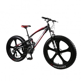 U/A Bike U / A Fixed Gear Bike Mountain Bike Fat Tire Mountain Bike Steel Bike Beach Snowmobile 7-Speed Fat Bike 26 Inch Black Red