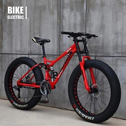 Unknow Fat Tyre Mountain Bike unknow YYHEN Bicycle 26 Inch Mtb Top, Fat Wheel, Beach Cruiser Fat Tire Bike Snow Bike Fat Big Tyre Bicycle 21speed Fat Bikes For Adult, Red, 24IN