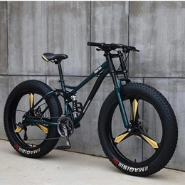 Hadishi Fat Tyre Mountain Bike Variable Speed Mountain Bikes, 26 Inch Fat Tire Hardtail Mountain Bike, Super Wide 4.0 Big Tires Dual Suspension Frame And Suspension Fork All Terrain Mountain Bike, cyan, 26inch 7speed
