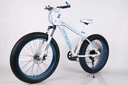 WJH Fat Tyre Mountain Bike WJH 26-inch Mountain Bike, 7 / 21 / 24 / 27 Speed, Double Disc Brake Pads, Large Gear Pressure Plate, Variable Speed Male and Female City Bike, White, 26 inches21 speed