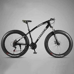 WJSW Fat Tyre Mountain Bike WJSW Hardtail Mountain Bikes - 26 Inch High-carbon Steel Dual Disc Brakes Sports Leisure City Road Bicycle (Color : Black, Size : 27 speed)