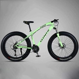 WJSW Fat Tyre Mountain Bike WJSW Hardtail Mountain Bikes - 26 Inch High-carbon Steel Dual Disc Brakes Sports Leisure City Road Bicycle (Color : Green, Size : 24 speed)