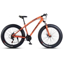 WJSW Fat Tyre Mountain Bike WJSW Hardtail Mountain Bikes - 26 Inch High-carbon Steel Dual Disc Brakes Sports Leisure City Road Bicycle (Color : Orange, Size : 27 speed)