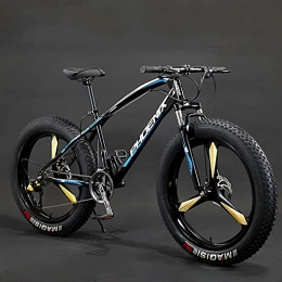 WLWLEO Fat Tyre Mountain Bike WLWLEO Mountain Bike 26 inch 21 / 24 / 27 Speed Off-road Bike High Carbon Steel Frame, Disc Brake, Snow Anti-Slip Fat Tire Bicycle MTB, Suitable for Height 175-195cm, A, 27 speed