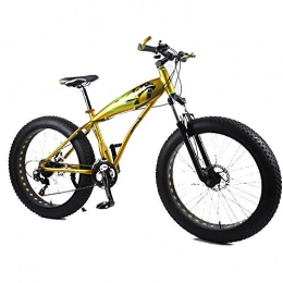 WQY 26 * 4.0 Fat Bike 21 Speed Mountain Bike Aluminum Alloy Shock Absorbers Bicycle Big Tire Snow Bike,Yellow