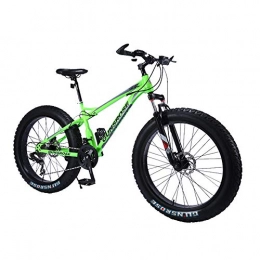 WQY Fat Tyre Mountain Bike WQY 26 Inch Fat Tire Bike Carbon Steel Frame Beach Cruiser Snow Fat Bikes Adult Sports 21 / 24 / 27 Variable Speed Bicycle, Green, 27 speed