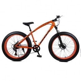 WQY Bike WQY 4.0 Fat Bike 24 And 26Inch Mountain Bike 7 Variable Speed Snow Bicycle Shock Absorbing Beach Bike Big Tire Mountain Bicycle, Orange, 26in