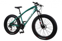 XCBY Fat Tyre Mountain Bike XCBY Mountain Bike, Fat Bicycles - 26 Inch, Dual Disc Brakes, Wide Tires, Adjustable Seats Green-21Speed