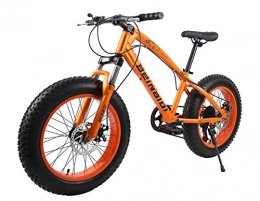 XCBY Fat Tyre Mountain Bike XCBY Mountain Bike, Fat Bicycles - 26 Inch, Dual Disc Brakes, Wide Tires, Adjustable Seats Orange-21Speed