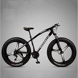 XHJZ Fat Tyre Mountain Bike XHJZ Hardtail Mountain Bike, High-carbon Steel Frame 4.0 Fat Tire Mountain Trail Bike, Men's Womens Mountain Bicycle with Dual Disc Brake, Black, 21 speed