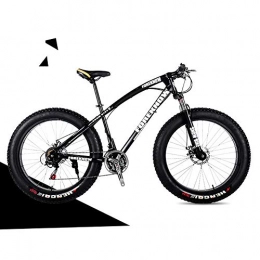 XIAOFEI Fat Tyre Mountain Bike XIAOFEI 26 / 24 Inch Dual Disc Brake Mountain Snow Beach Fat Tire Variable Speed Bicycle, High Elasticity Comfortable Wide Large Saddle 21 Speed Change, Let You Ride Freely, Black, 24IN
