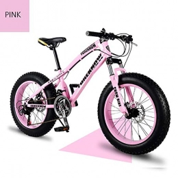 XIAOFEI Fat Tyre Mountain Bike XIAOFEI High Grade Style 'Snow Bike Cycle Fat Tyre, 26 / 24 Inch Double Disc Brake Mountain Snow Beach Fat Tire Variable Speed Bicycle, Bike Features Lasting Tyres, Pink, 24