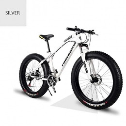 XIAOFEI Fat Tyre Mountain Bike XIAOFEI High Grade Style 'Snow Bike Cycle Fat Tyre, 26 / 24 Inch Double Disc Brake Mountain Snow Beach Fat Tire Variable Speed Bicycle, Bike Features Lasting Tyres, Silver, 24