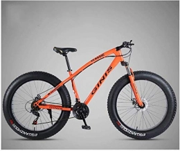 XinQing Bike XinQing Bike 26 Inch Mountain Bicycle, High-carbon Steel Frame Fat Tire Mountain Trail Bike, Men's Womens Hardtail Mountain Bike with Dual Disc Brake (Color : Orange, Size : 21 Speed Spoke)