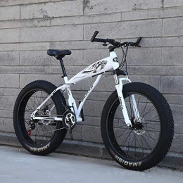 xmb Fat Tyre Mountain Bike XMB White Adult 26 inch off-road bicycles, Dual disc brake men and women mountain bikes with full suspension, fat tires high carbon steel suspension youth men and women mountain bikes (21-speed)