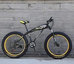 xmb Fat Tyre Mountain Bike XMB Yellow 26 inch off-road bicycles, Adult Dual disc brake men and women mountain bikes with full suspension, fat tires high carbon steel suspension youth men and women mountain bikes (21-speed)