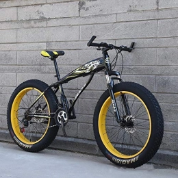 xmb Fat Tyre Mountain Bike XMB Yellow Adult 26 inch off-road bicycles, Dual disc brake men and women mountain bikes with full suspension, fat tires high carbon steel suspension youth men and women mountain bikes (24-speed)
