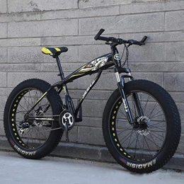 xmb Fat Tyre Mountain Bike XMB Yellow Adult off-road bicycles, 26 inch Dual disc brake men and women mountain bikes with full suspension, fat tires high carbon steel suspension youth men and women mountain bikes (24-speed)