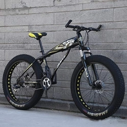 xmb Fat Tyre Mountain Bike XMB Yellow Adult off-road bicycles, 26 inch Dual disc brake men and women mountain bikes with full suspension, fat tires high carbon steel suspension youth men and women mountain bikes (27-speed)