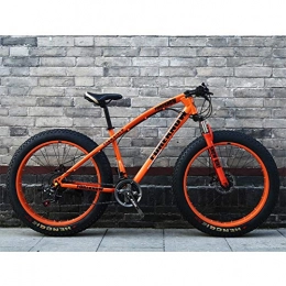 XNEQ Fat Tyre Mountain Bike XNEQ 26 Inch 27 Speed 4.0 Wide Tire Snowmobile, Men And Women Students Mountain Bike with Variable Speed, Disc Brake Shock Absorption, Package, Orange