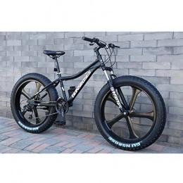 XNEQ Fat Tyre Mountain Bike XNEQ 26 Inch Variable Speed Mountain Bike, 4.0 Wide Tire Beach Snowmobile, 7 / 21 / 24 / 27 / 30 Speed, Removable, Black, 21