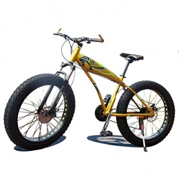 XNEQ Fat Tyre Mountain Bike XNEQ 4.0 Wide Tire Thick Wheel Mountain Bike, Snowmobile ATV Off-Road Bicycle, 24 Inch-7 / 21 / 24 / 27 / 30 Speed, Gold, 7