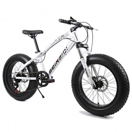 XNEQ Fat Tyre Mountain Bike XNEQ Fat Tire Mens Shift Mountain Bike, Rear-Wheel Disc Brakes, Medium High-Tensile Steel Frame, 7 / 21 / 24-Speed, 20-Inch Wheels, 10, 21Speed
