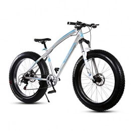 XRQ Mountain Bike 26 Inch 21/24/27 Speed Men's Hardtail Mountain Bike Carbon Steel Mountain Bike Full Suspension Bicycle All Aluminum Alloy-Mechanical Disc Brake,Silver,24 speed
