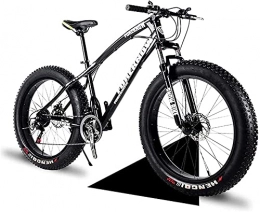 XUERUIGANG Fat Tyre Mountain Bike XUERUIGANG 20" / 24" / 26" Adult Mountain Bikes, Fat Tire Mountain Bike, Dual Suspension Frame and Suspension Fork All Terrain Mountain Bike, 21 Speed Multiple Colors (Color : Black, Size : 24")