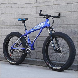 XXCZB Bike XXCZB Fat Tire Hardtail Mountain Bikes with Front Suspension for Adults Men Women 4 wide tires Anti-Slip Mountain Bicycle High-carbon Steel Dual Disc Bike-24 Inch 21Speed_Blue