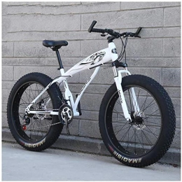 XXCZB Bike XXCZB Fat Tire Hardtail Mountain Bikes with Front Suspension for Adults Men Women 4 wide tires Anti-Slip Mountain Bicycle High-carbon Steel Dual Disc Bike-24 Inch 21Speed_White