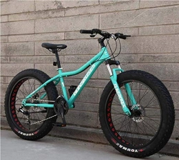 XXCZB Fat Tyre Mountain Bike XXCZB Mountain Bikes 26Inch Fat Tire Hardtail Snowmobile Dual Suspension Frame And Suspension Fork All Terrain Men s Mountain Bicycle Adult-Green 1_21Speed