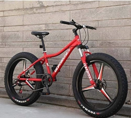 XXCZB Bike XXCZB Mountain Bikes 26Inch Fat Tire Hardtail Snowmobile Dual Suspension Frame And Suspension Fork All Terrain Men s Mountain Bicycle Adult-Red 3_21Speed