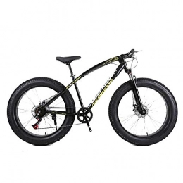 YBCN Fat Tyre Mountain Bike YBCN Fat bike, off-road beach snow men's bicycle 26 inch 27 speed variable speed shock double disc brake hard tail 4.0 big tires adult outdoor riding trip, Black