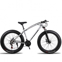 YBCN Fat bike, off-road beach snowmobile 26 inch 27 speed shift VTT hard tail 4.0 big tires adult outdoor riding,Silver