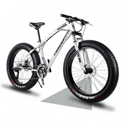 YCHBOS Fat Tyre Mountain Bike YCHBOS 26 Inch Adult Mountain Bike Fat Wheel, 21 / 27 Speed Lightweight High-Carbon Steel Frame Dual Beach Cruiser Fat Tire Bicycle, Dual Disc Brakes and Front SuspensionF-27 Speed