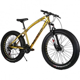 YOUSR Fat Tyre Mountain Bike YOUSR Mountain Bikes Beach Bike Mens Bike Folding For Men And Women Gold 26 inch 24 speed