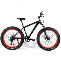 YOUSR Fat Tyre Mountain Bike YOUSR Mountain Bikes Fat Bike Mens Bike Lightweight Unisex's Black 26 inch 21 speed