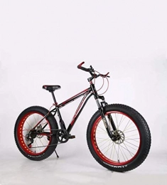 ZTBXQ Fat Tyre Mountain Bike ZTBXQ Fitness Sports Outdoors Upgraded Version Fat Tire Mens Mountain Bike Double Disc Brake / High-Carbon Steel Frame Cruiser Bikes 7 Speed Beach Snowmobile Bicycle 24-26 inch Wheels