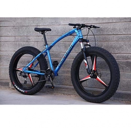 ZTYD Bike ZTYD Mountain Bikes, 26 Inch Fat Tire Hardtail Mountain Bike, Dual Suspension Frame And Suspension Fork All Terrain Mountain Bicycle, Men's And Women Adult, Blue 3 impeller, 24 speed
