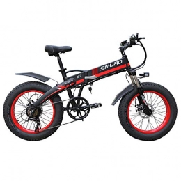 SNDDC Folding Electric Mountain Bike 20Inch Electric Mountain Bike 48V Lithium Battery Hidden Frame 3500W High Speed Motor Max Speed 30Km / H Soft Tail Ebike, Red, 20inch