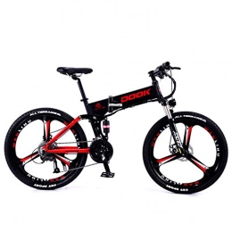 MZBZYU Folding Electric Mountain Bike 250W 26" Electric City Ebike Foldable Bicycle Mountain Bike 5 Speed Men's Bike Double Disc Brake Carbon Steel Full Suspension Bicycle, Removable Lithium Battery 8AH