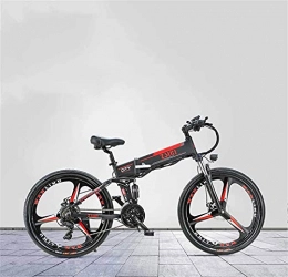  Folding Electric Mountain Bike 26 Inch Adult Foldable Electric Mountain Bike, 48V Lithium Battery, With Oil Brake Aluminum Alloy Electric Bicycle, 21 Speed (Color : A) Outdoor Riding