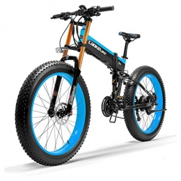 ZJGZDCP Folding Electric Mountain Bike 26 Inch Electric Bike Front & Rear Disc Brake 48V 1000W Motor With LCD Display Pedal Assist Bicycle 14.5Ah Li-ion Battery Upgraded To Downhill Fork Snow Bikes ( Color : BLUE , Size : 1000W-14.5Ah )