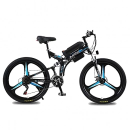 WRJY Folding Electric Mountain Bike 26 Inchs Folding Electric Mountain Bike 36V 10AH 350W Motor Professional E-Bike for Adults Men with Premium Full Suspension and 21 Speed Gears Black